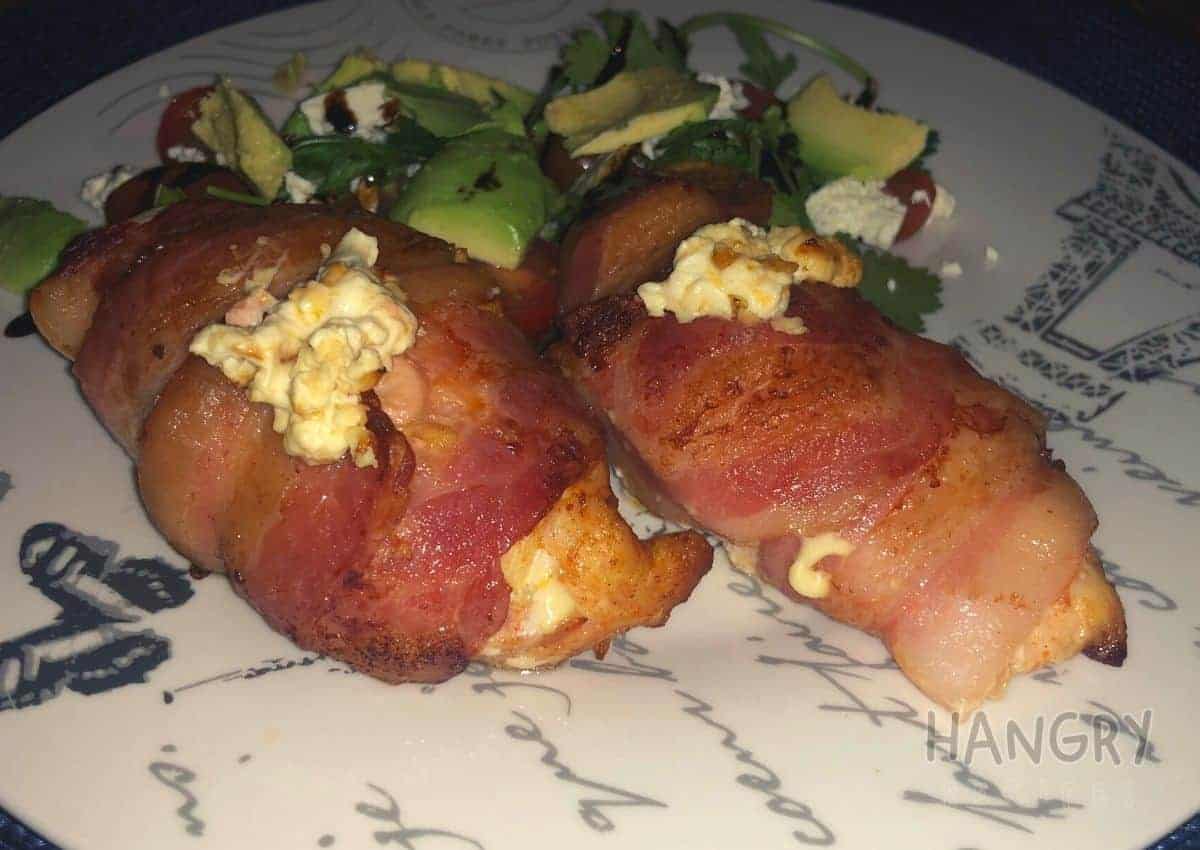 Bacon-wrapped Chicken Breast with Cream Cheese stuffing