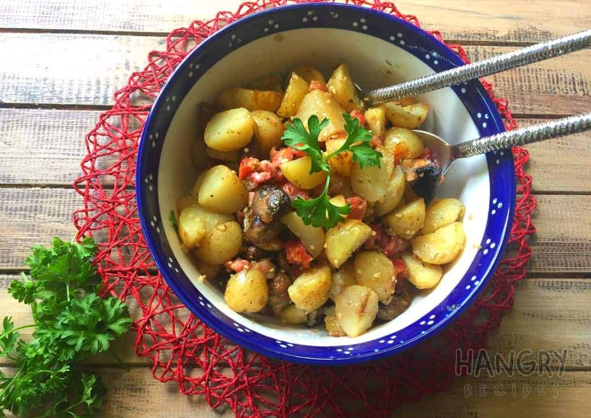 Potato Salad with Bacon and Mushrooms