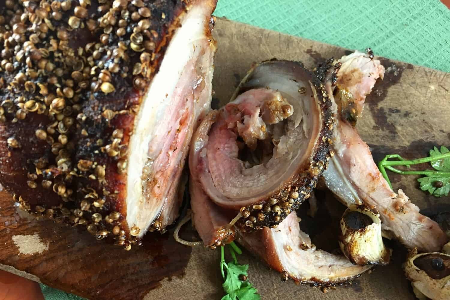 Rolled rib of Beef with Red Wine, Black Pepper and Coriander