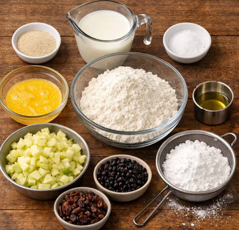 Ingredients for Oliebollen