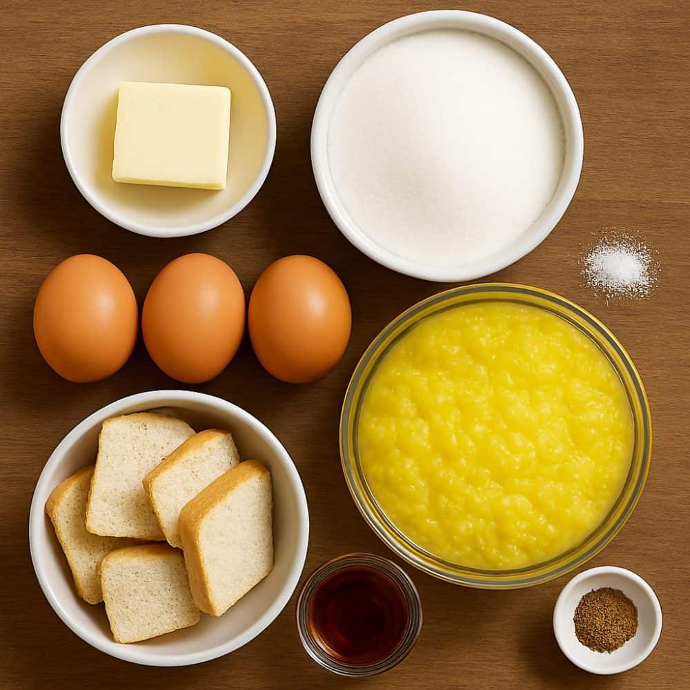 Ingredients for Bread and Butter Pudding