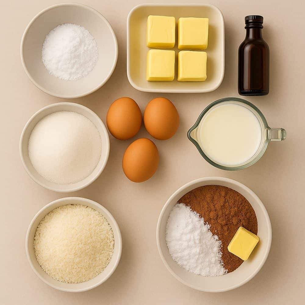 Ingredients for Lemingtons