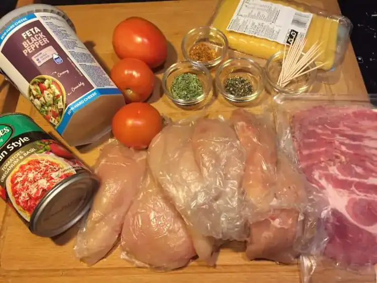 Stuffed Chicken Roulade with Cheese and Bacon