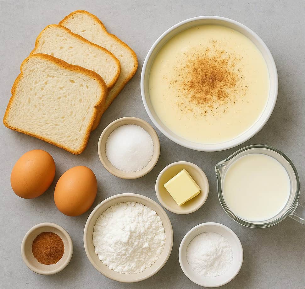 Ingredients for Milk Tart Jafles
