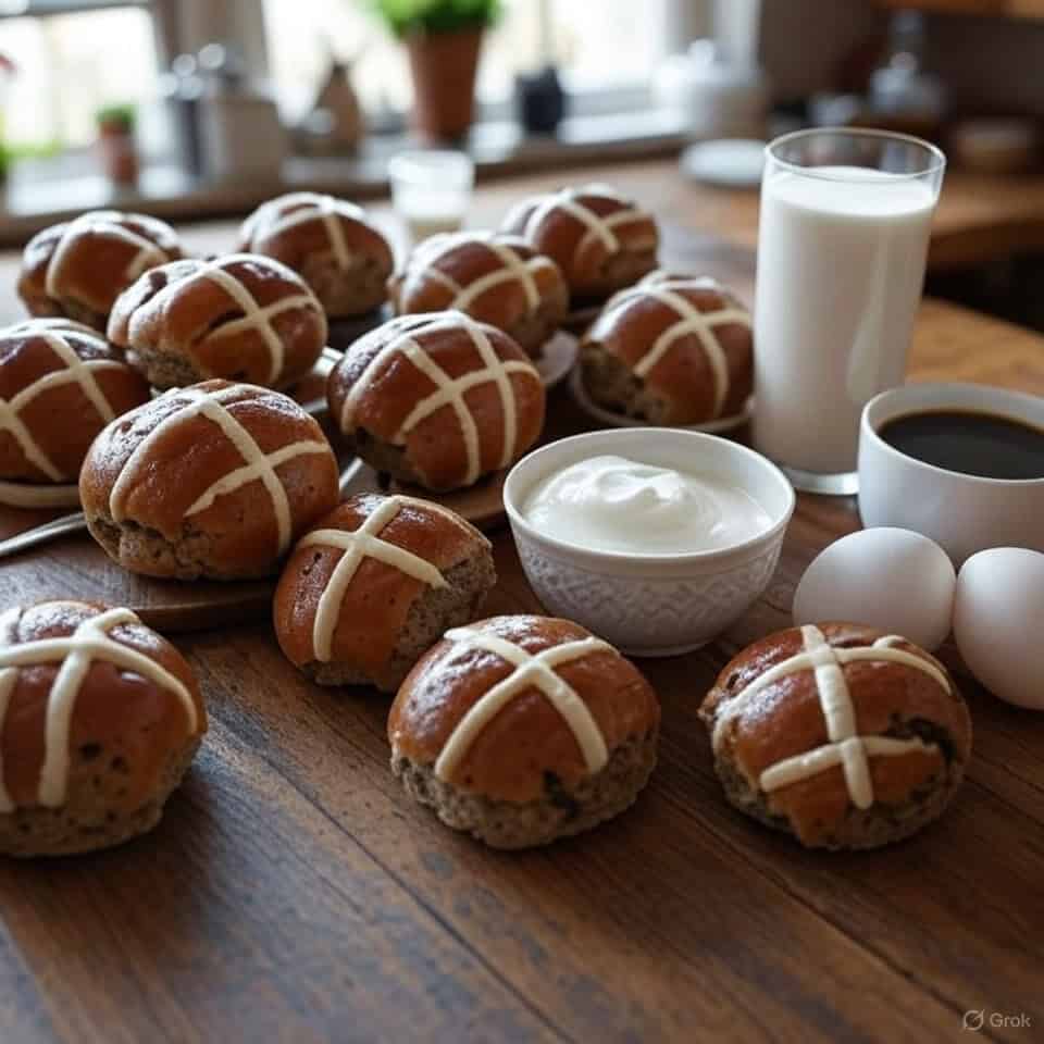 Ingredients for Hot cross chocolate buns bake