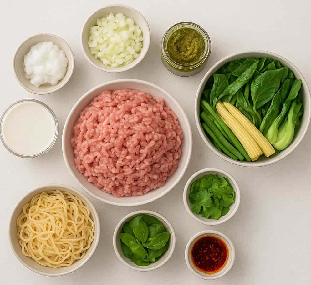 Ingredients for Thai Graan Curry Pork Meatballs