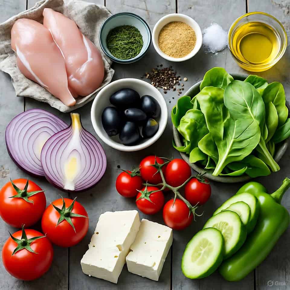 Ingredients for Greek Salad