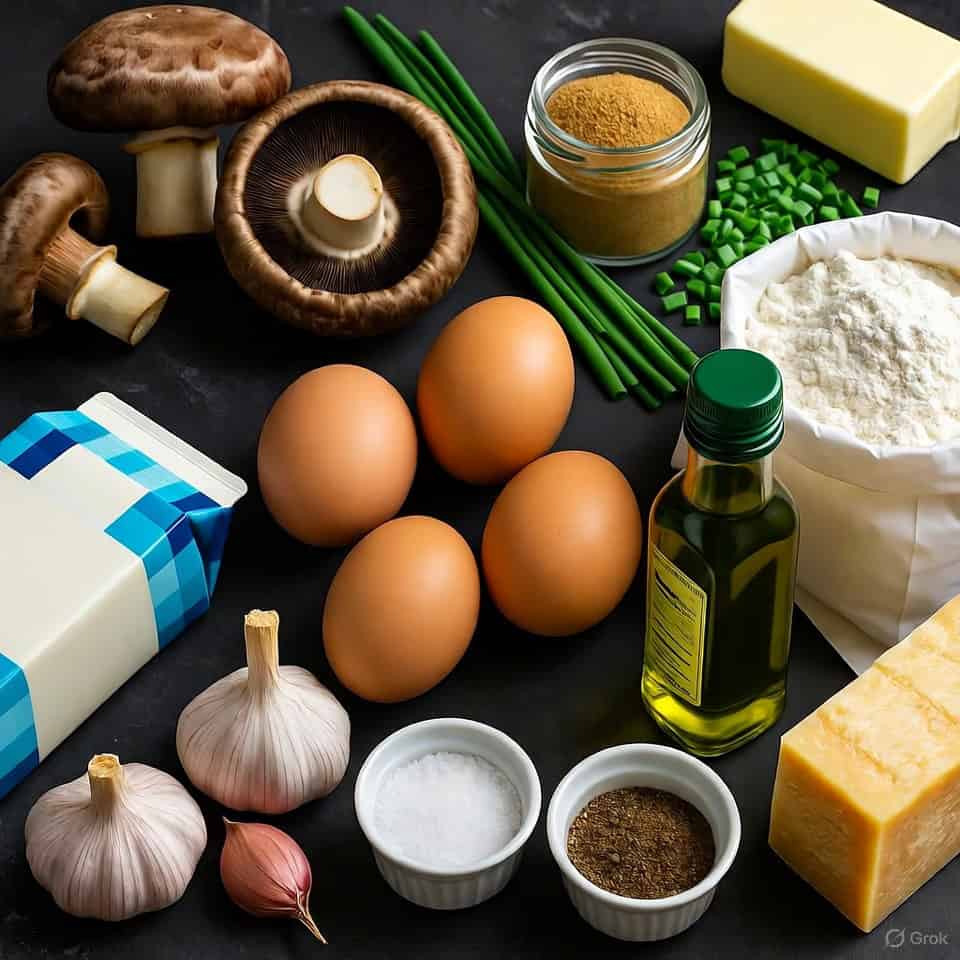 Ingredients for Savoury Mushroom Loaded Crêpes