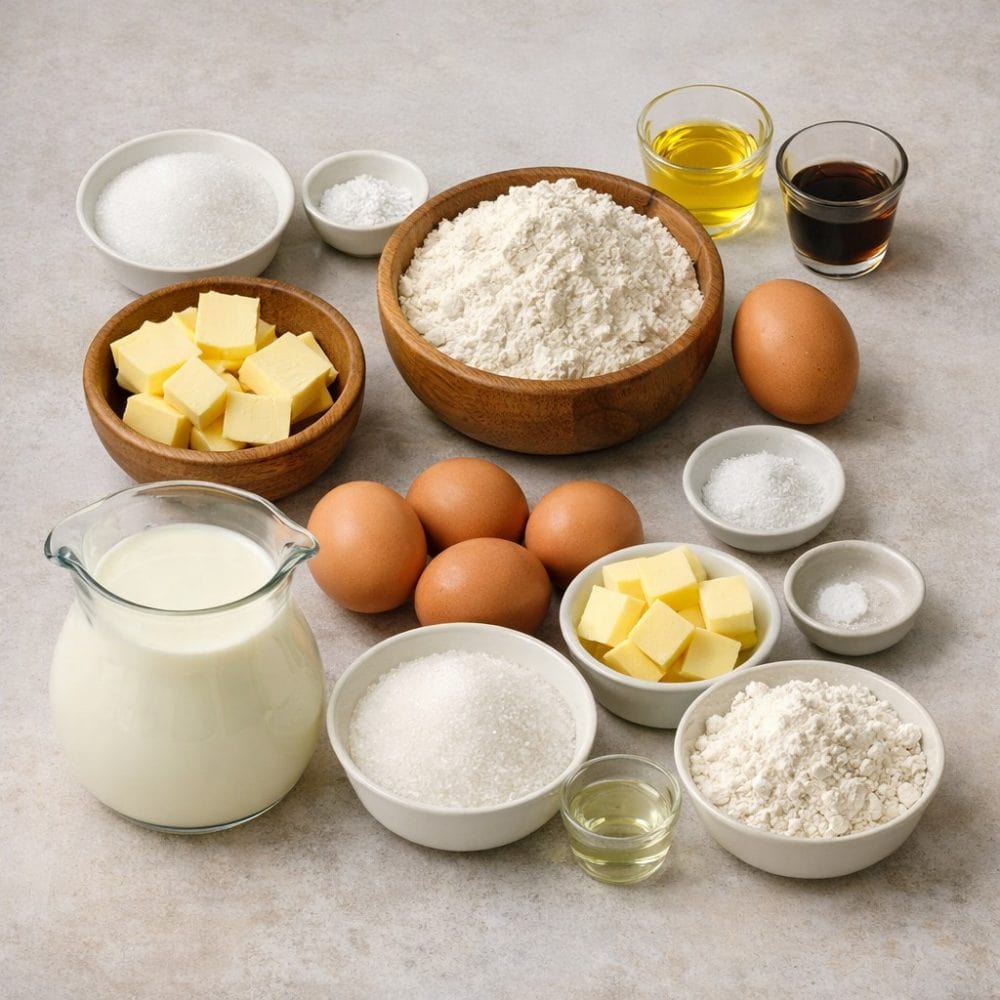 Ingredients for delicious Milk Tart