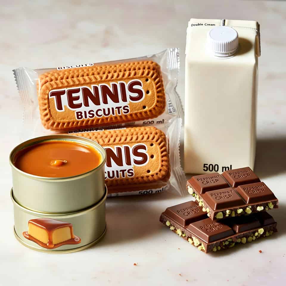 Ingredients for peppermind tart